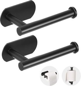 Modern <b>Toilet</b> Paper Holder Stainless Steel Wall Mount No Drilling Required Bathroom <b>Accessory</b> Circular Design - Product Image 2