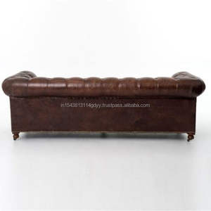 3 Seater Button Tufted Modern Brown Leather <b>Sofa</b> Set Furniture Chesterfield <b>Sofa</b> Leather <b>Living</b> <b>Room</b> <b>Sofas</b> - Product Image 5