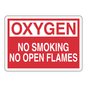 Brady Oxygen Safety <b>Sign</b>-No Smoking No <b>Open</b> Flames for Oxygen Handling Areas - Product Image 2