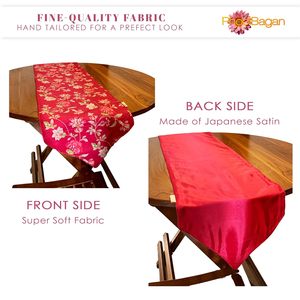 Designer Dark Pink Floral <b>Table</b> <b>Runner</b> Poly Cotton Dining Linen for Home and Hotel Use Low MOQ India Manufacturer - Product Image 3