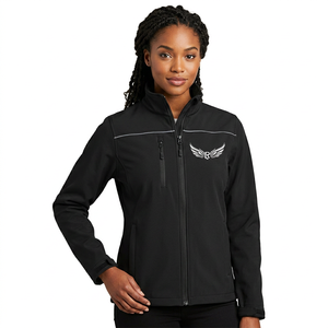 Veste en polaire noire pour homme avec logo aile, fermeture éclair sur le devant, coupe décontractée, coupe-vent, col montant, coupe régulière, pour l'automne - Product Image 3