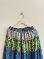 Jupe longue évasée patchwork bohème pour femme, style gitane, jupe de danse, longueur ras du sol