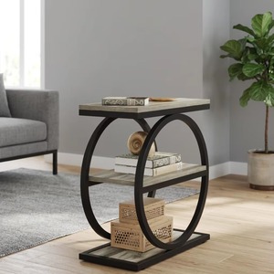 Modern 3-Tier Metal Storage Rack Durable <b>Standing</b> Table Organizer <b>Shelf</b> for Living Room - Product Image 4