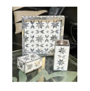 Ensemble de brûleurs d'encens arabes modernes, porte-encens en résine, support à encens en bois, décoration géométrique pour la maison, cadeau pour le Ramadan et l'Aïd - Product Image 2