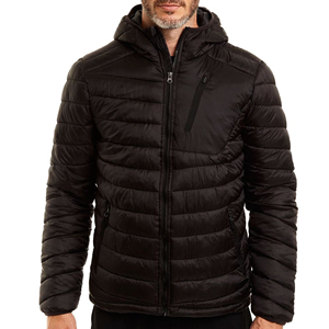 Mens Hooded Bubble Puffer <b>Jacket</b> Custom Warm Winter Outerwear Water Resistant Padded Fashion High Quality Front Bulk Wholesale - Product Image 1