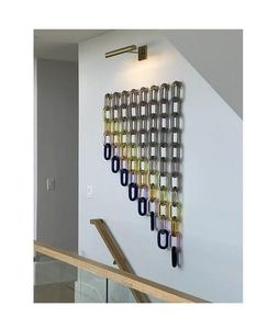 Sculpture d'art en maillons de chaîne en résine colorée, faite à la main, dégradé bleu, personnalisable, décoration murale tendance pour la maison - Product Image 1