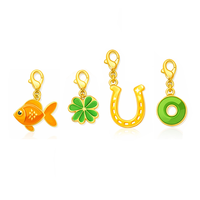 Charmes fer à cheval en zircon plaqué or et argent pour enfants chrétiens, porte-bonheur, avec logo personnalisé, cadeaux souvenirs