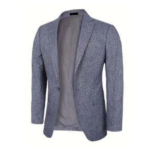 Blazer de Tela de Punto de Velour para Hombre, Talla Grande, Doble Botonadura, Corte Entallado, Antiarrugas, Colores Personalizados, Logotipo Personalizado, para Bodas - Product Image 1
