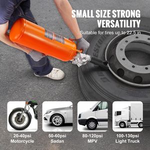 Dispositivo di gonfiaggio portatile manuale da 8 litri e 120 PSI per pneumatici di auto, camion e trattori, con regolazione pressione da 85-116 PSI - Product Image 2