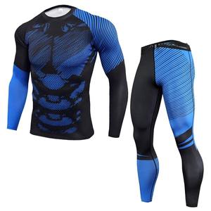 Conjunto Deportivo para Hombre, Camiseta y Pantalones de Compresión, Top de Manga Larga, Traje Deportivo Ajustado de Secado Rápido - Product Image 5