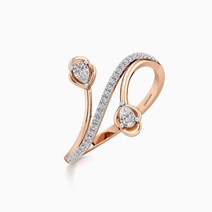 Anillo Abierto con Diamante Cultivado en Laboratorio con Corte Pera para Mujer, Diseño Inspirado en la Naturaleza, Oro de 10K, 14K, 18K y Plata 925, 935, Joyería Fina - Product Image 2
