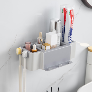Elegant Metal Fluted Portable Capsule Organizer Holds Two Electric <b>Toothbrushes</b> Cosmetics with Clear Lid Wholesale Available - Product Image 1