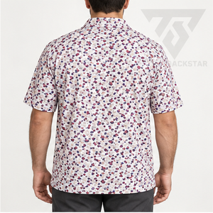 Polo pour homme Trackstar, blanc, bordeaux, bleu, imprimé abstrait, manches courtes, col boutonné, chemise de golf, logo personnalisé - Product Image 4