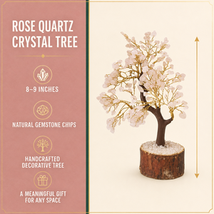Arbre Bonsaï en Quartz Rose Fait Main, Pierre de Cristal, Décoration Feng Shui pour la Maison, Cadeau Spirituel - Product Image 6