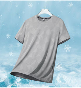 เสื้อยืดผู้ชายแบบสปอร์ต ดีไซน์เรียบง่าย ผ้าทอ บาง แห้งเร็ว - Product Image 4