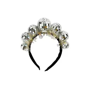 Dễ Thương Shining Bạc Disco Ball Headband Cho Đêm Giao Thừa Năm Mới