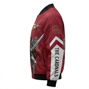 Men's Graphics Print Varsity Jacket Stand Collar Zipper Varsity Men's Soccer <b>Plus</b> <b>Size</b> Bomber Jackets Winter Windproof Jackets - Product Image 3