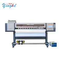 Impresora UV de rollo a rollo YingHe de 1.8 metros con 4 cabezales I3200, CMYK+Blanco+Verniz, impresión multicapa, nueva, automática y flexible.