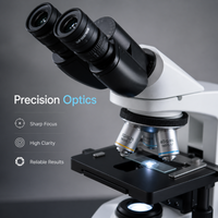 Novel Industries LED Binocular Research Microscope 2K Camera | LCD Display 100X Magnification Manual Focus Automatic Calibration