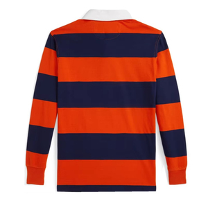 Chemise en jersey de coton respirant à manches longues pour homme, tricotée, décontractée, bordeaux et blanc, coupe ample, style rugby, boutonnée - Product Image 5