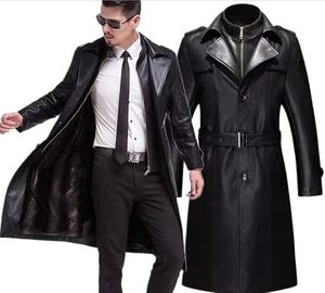 Top Selling Custom Red Vintage Embossed Washed Genuine <b>Leather</b> <b>Long</b> Coat Brown Fur Full Sleeve Unisex Winter Motorcycle Wear - Product Image 1