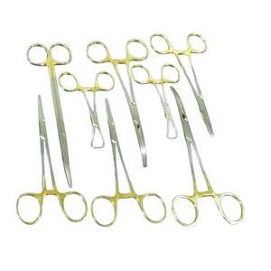 Ensemble de 17 pièces d'équipement dentaire, kit d'instruments chirurgicaux à poignée dorée pour usage médical vétérinaire, orthopédie canine, réutilisable - Product Image 5