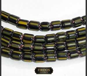 Perles Chevron en Verre Antique en Gros – Mélange Noir, Vert Olive, Rouge, Bleu, Noir – Perles Vénitiennes et Africaines de Commerce - Product Image 2