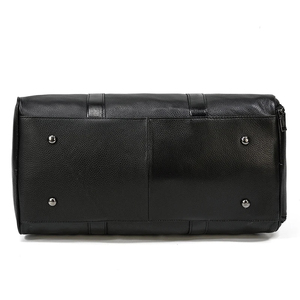 Unisex Genuine Leather <b>Duffel</b> <b>Bag</b> with Adjustable Strap Zipper Closure 30-40L Capacity Casual Gym Travel <b>Bag</b> - Product Image 2