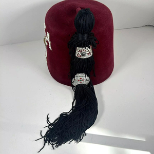 Chapeau Fez Shriners de Haute Qualité, Marron, Personnalisé, Chapeau Maçonnique avec Pompon Orné de Bijoux, Meilleure Vente, Chapeau Décontracté pour Sports de Plein Air, Plage et Voyage - Product Image 3
