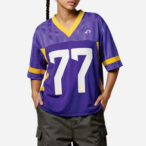 Retro Jersey American Football Custom Jersey T-shirt Men Mesh Polyester Loose Fit Boxy Cropped Football Sports T Shirt DTG Print - Product Image 4