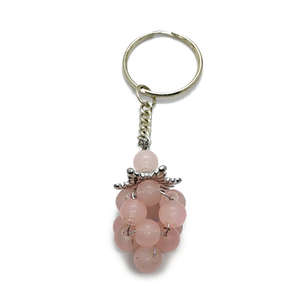 High Quality Crystal Keychain Stone rose quartz grapes <b>key</b> Chine natural Stone bead Healing <b>Key</b> Holder Gift for Women <b>Key</b> Chains - Product Image 2