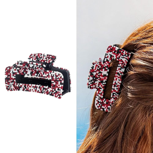 Pinza para el cabello bordada a mano con detalles de cuentas, tamaño personalizado, pinzas para el cabello bordadas con cuentas de colores para damas y niñas. - Product Image 1