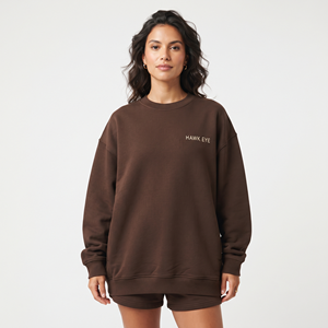 Sudadera Extra Grande de Algodón Suave para Mujer, Diseño Personalizado, Hombros Caídos, Manga Larga, Bordado Personalizado - Product Image 1