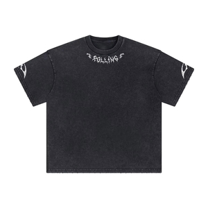 Camiseta de hombre de manga corta, corte holgado y oversize, con hombros caídos, de algodón, informal, para uso diario y estilo urbano, con estampado gráfico. - Product Image 1