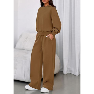 Women Loose Fit Hoodie and Wide Leg Sweatpants <b>Matching</b> Casual Winter Lounge Wear Tracksuit <b>Set</b> Casual Daily Wear Outfit - Product Image 5
