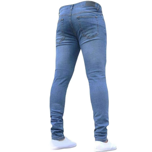 New Style Men's Casual Breathable Woven <b>Denim</b> Jeans Mid Waist Straight-leg Jeans Pants Washed Customized - Product Image 6