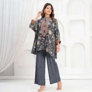 Womens Floral Print Indian Pakistani Top Loose Fit Long Sleeve V Neck Blouse <b>Boho</b> Ethnic <b>Shirt</b> Autumn Casual Fashion - Product Image 4