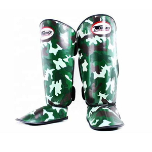 Espinilleras Twins para Muay Thai y Kick Boxing, Personalizadas, 100% Cuero Genuino de Alta Calidad, Diseño Camuflado - Product Image 5