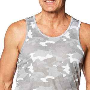 Camiseta sin mangas para hombre, 100% algodón, 230 GSM, con logo personalizado, deportiva, para gimnasio, color gris, al por mayor - Product Image 2