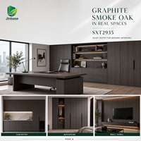 Panneau OSB mélaminé Jinbase 18 mm en chêne fumé graphite 1220x2440 mm E0, panneau à fibres orientées, poncé, certifié CE, garantie 1 an