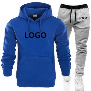 He She Wears Pink Hooded Sweatshirt Set Gray Joggers Full Sleeve Casual <b>Tracksuit</b> Unisex Adults Autumn Wear Breathable 100% - Product Image 3