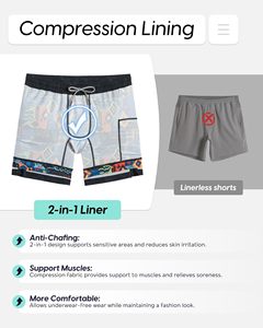 Pantalones Cortos Deportivos de Secado Rápido para Hombre, 7 Pulgadas de Largo, con Forro, Proveedor Mayorista - Product Image 3