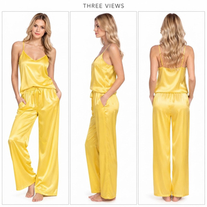 Wholesale <b>Silk</b> Satin <b>Women's</b> Sleeping <b>Trouser</b> Soft <b>Silk</b> Lounge Wear Pajama Wide-Leg Satin Night Wear Pants Ladies Silky Pajama - Product Image 5