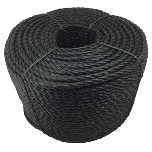 PP UV protection 3 Strand Twisted Yellow Black Polypropylene <b>Rope</b> for <b>Fishing</b> and Marine PP Danline Strong <b>Fishing</b> <b>Rope</b> - Product Image 1