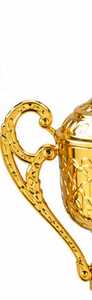 Gold <b>Trophy</b> Cup with Ornate Handles and Black <b>Base</b> for Competition - Product Image 4