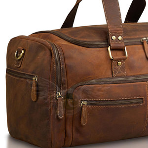 Bolsa de lona de cuero genuino con doble asa, capacidad de 36-56L, cierre rectangular con cremallera, en venta. - Product Image 3