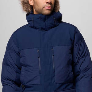 เสื้อโค้ทขนเป็ดผู้ชายแขนยาวแบบปกติสำหรับผู้ใหญ่ ปักโลโก้ตามสั่ง เสื้อโค้ทขนเป็ดผู้ชายแบบย้อมสีเรียบและกันลม - Product Image 6