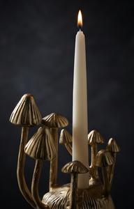 Contemporary <b>Mushroom</b> Cluster Shaped Gold Candle Holder Texture Casting Art Sculptural <b>Decor</b> - Product Image 5