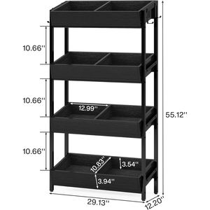 Supremarket Kitchen Office Store Ladder Shelves Fruit and <b>Vegetable</b> Basket <b>Stand</b> Rack for Snacks Wood Pantry Shelf Unit - Product Image 2