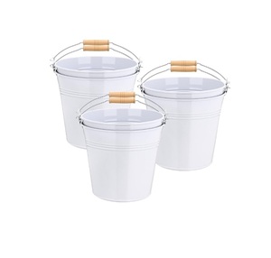 Lot de 6 grands seaux métalliques galvanisés avec poignée, idéaux pour paniers-cadeaux, glace, bonbons et fêtes – Vente Flash - Product Image 2